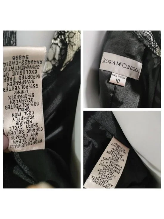 Vintage Jessica McClintock Lace Taffeta Ruched Mini Prom Dress 10 - Picture 9 of 15